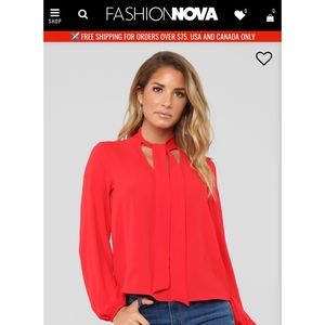 FashionNova Blouse in RED size M